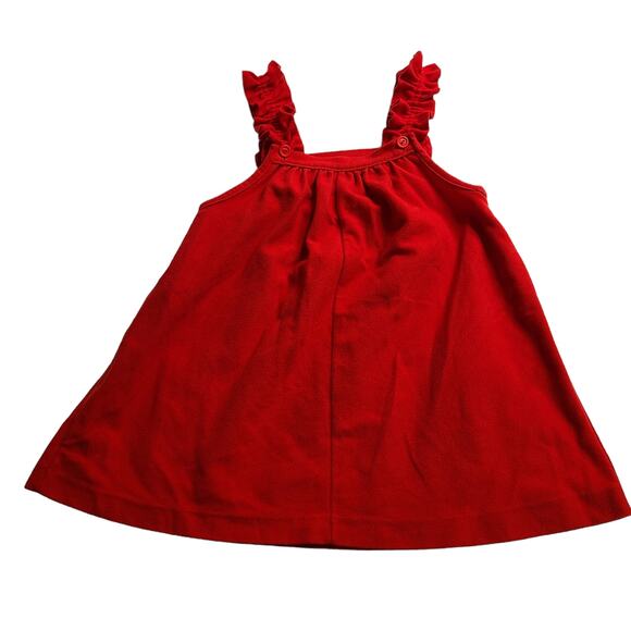 Vintage Her Majesty Red Fleece Sleeveless Girls Dress Size 4 A Line 2089 - Picture 2 of 7